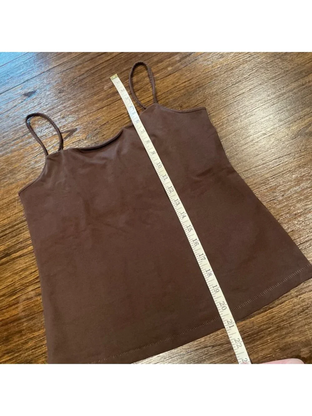 NWT J.Crew Tank Top Sz M Brown Stretch Cotton Shelf-Bra Slim Fitted Staple Basic